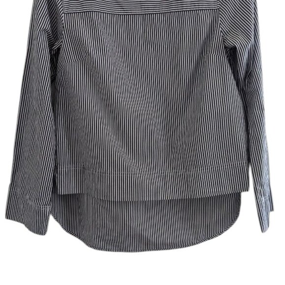 J. CREW | 100% Cotton FunnelNeck Shoulder Button Striped Casual Top - Picture 6 of 10